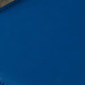 Blue leather sample, close-up