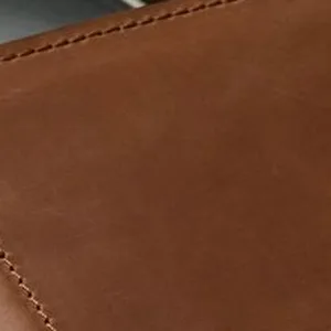 Brown leather sample, close-up